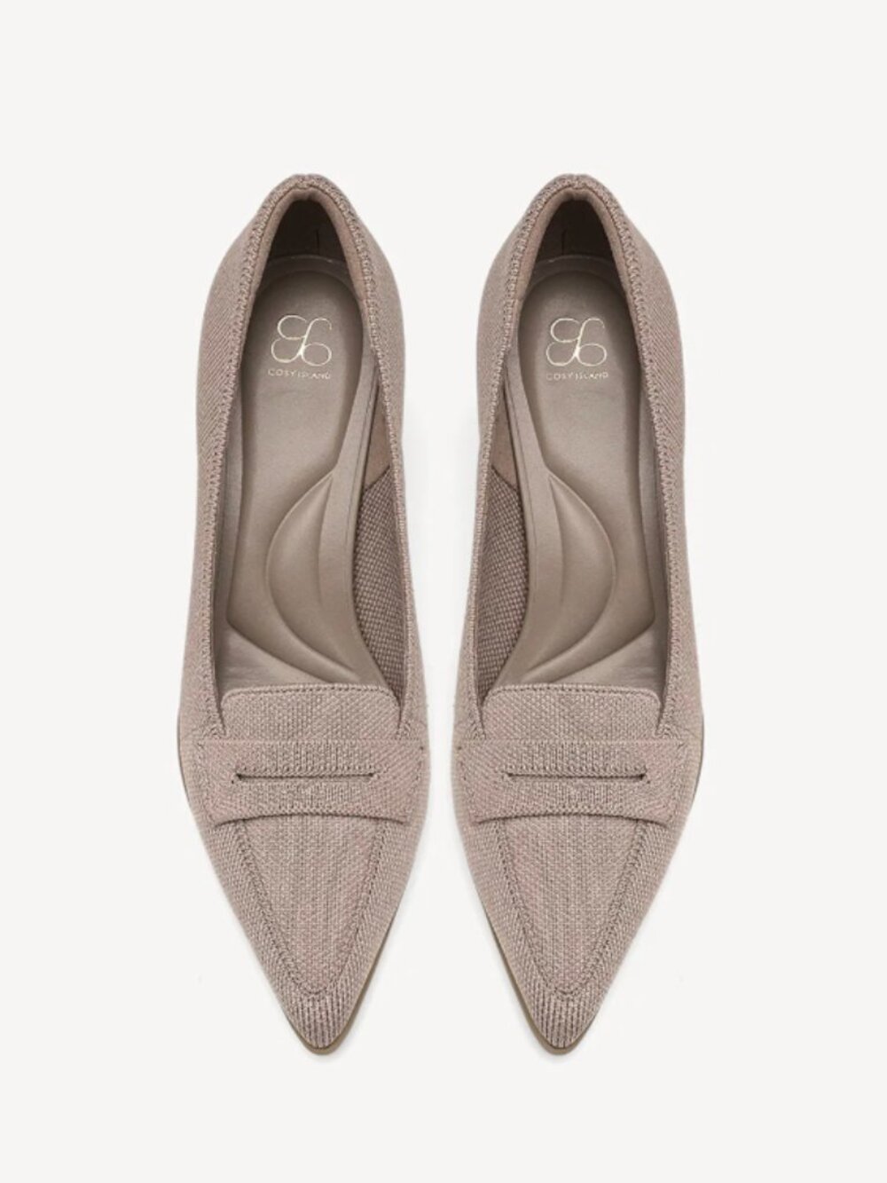 Cosy Island SoftBounce Pointed Toe Penny Pump Taupe 8.5 NIB